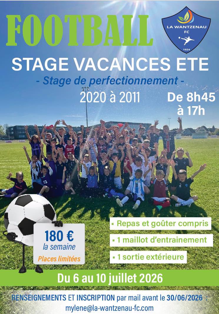 Stage vacances d’été 2026