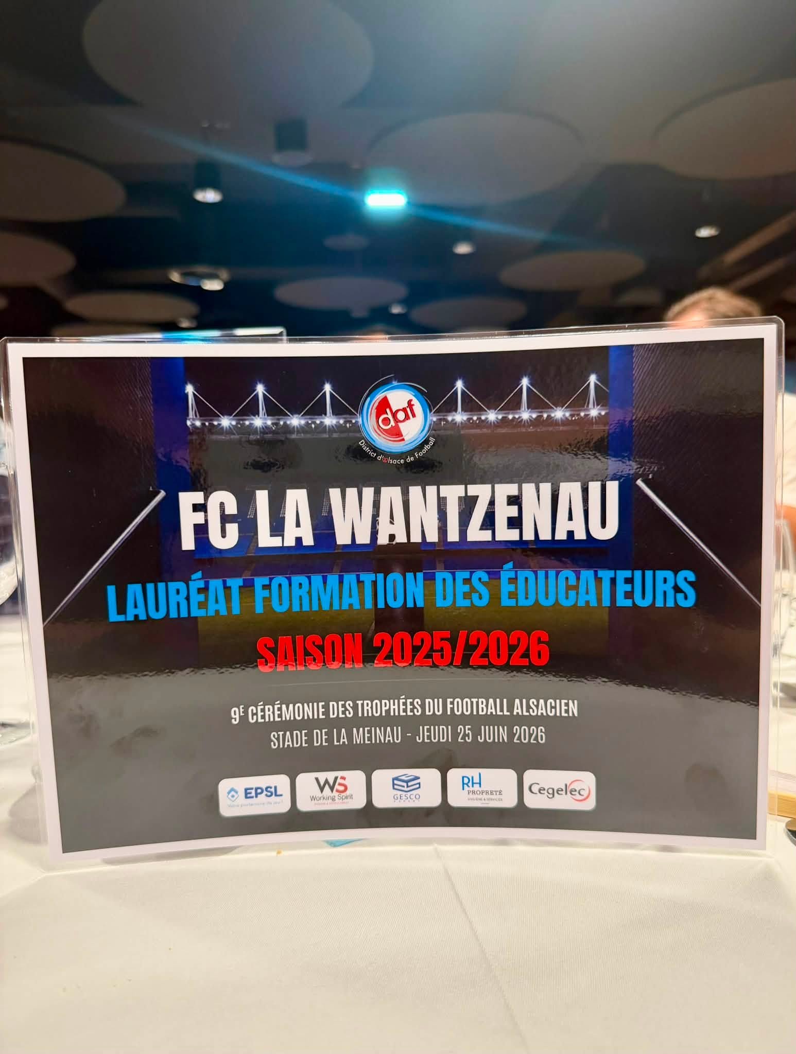 La Wantzenau FC récompensé aux Trophées du Foot Alsacien 2026 !